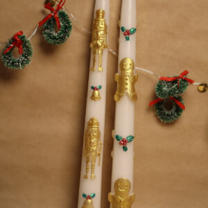 Gingerbread Man & Nutcracker Şamdan Mumu